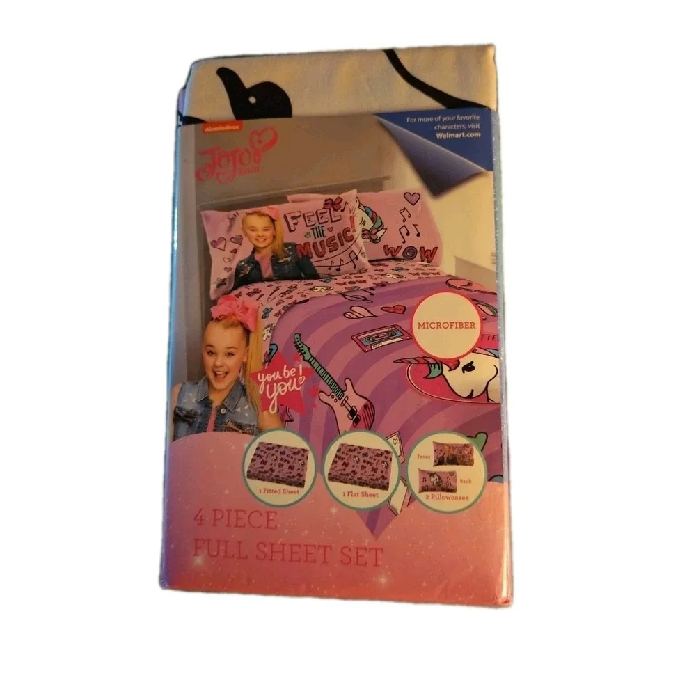 JOJO Siwa FULL Bed Sheet‎ Set 4piece Feel The Music NEW IN PACKAGE 2018